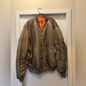 VETEMENTS REVERSIBLE DOUBLE ZIP BOMBER JACKET